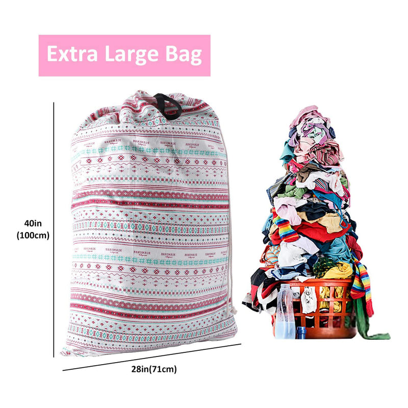 Heavy Duty Laundry Drawstring Bag with Strap