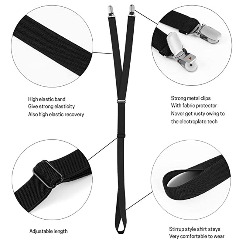 Shirt Stays for Men-Adjustable Elastic Shirt Garters Holder with Locking
