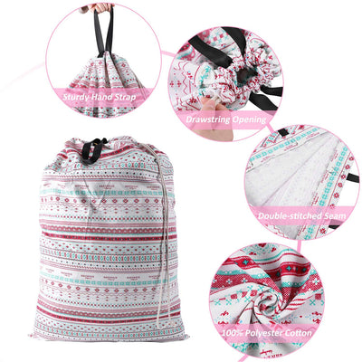 Heavy Duty Laundry Drawstring Bag with Strap