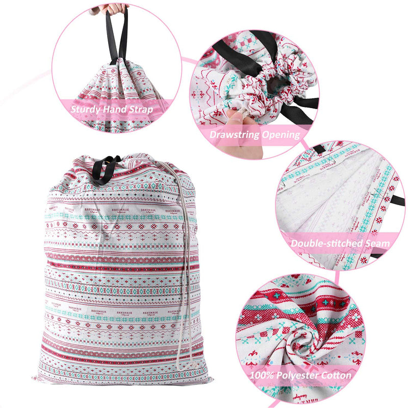 Heavy Duty Laundry Drawstring Bag with Strap