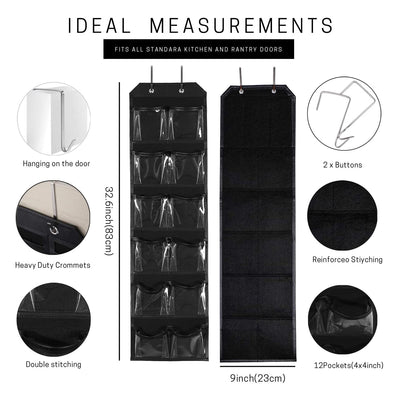 Over the Door Hanging Organizer with 12 Vinyl Pockets