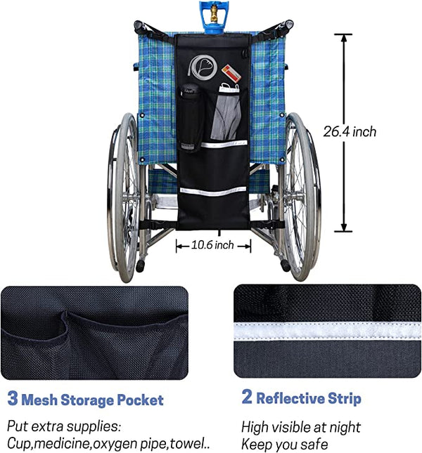 Wheelchair Oxygen Tank Holder with Buckles