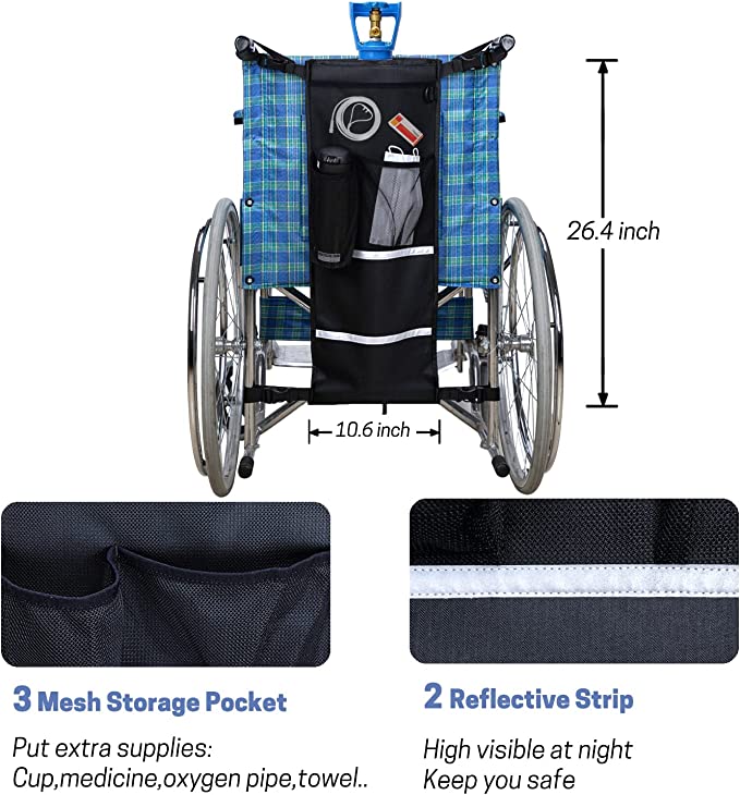 Wheelchair Oxygen Tank Holder with Buckles