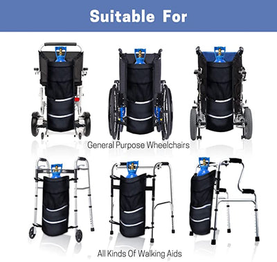 Wheelchair Oxygen Tank Holder with Buckles