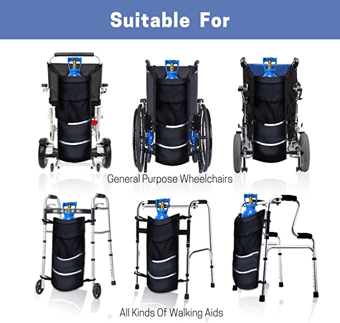 Wheelchair Oxygen Tank Holder with Buckles